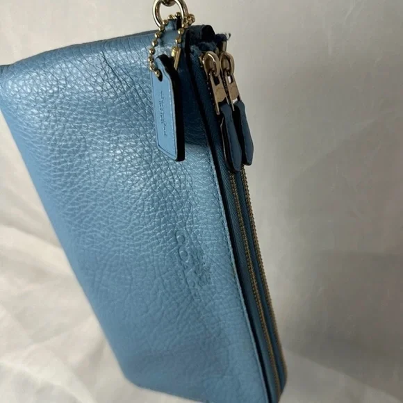 Coach Blue Leather Wristlet - Picture 2 of 5